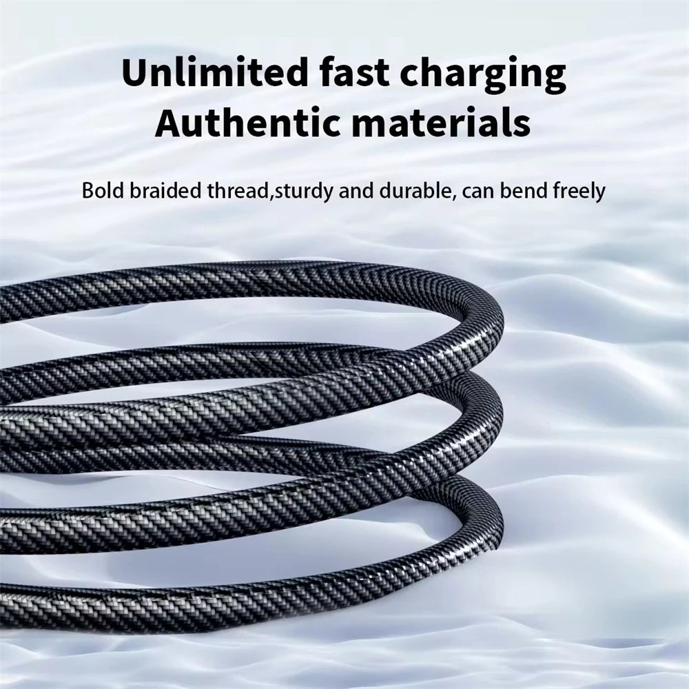 NNBILI 120W USB-C Fast Charging Cable for Samsung Xiaomi Huawei Phone Nylon Braided Quick Charge 6A USB C to USB C Data Cord - Woof Glow Gear