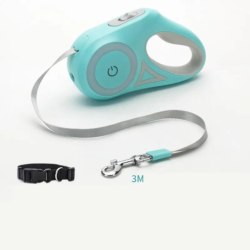 Dog Leash Retractable Leash And Dog Collar Spotlight Automatic Pet Dog Cat Traction Rope For Small Medium Dogs Pet Product - Woof Glow Gear