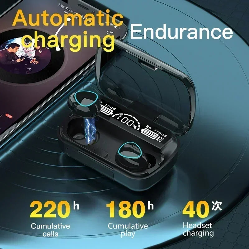 M10 Wireless Headphone Bluetooth Earphones Waterproof Earpieces Sport Earbuds For Huawei Iphone OPPO Xiaomi TWS Music Headset