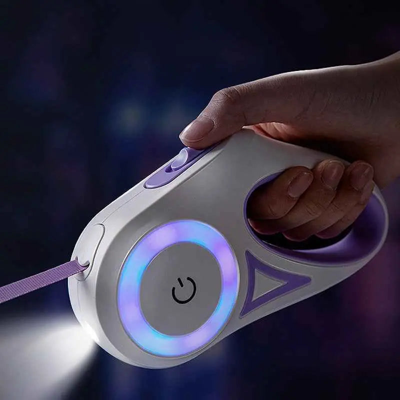 Dog Leash Retractable Leash And Dog Collar Spotlight Automatic Pet Dog Cat Traction Rope For Small Medium Dogs Pet Product - Woof Glow Gear