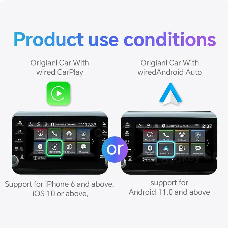 NEW 2in1 Mini Wireless Carplay Adapter And Android Auto Wireless Adapter Wired to Wireless Plug And Play For 99% OEM Cars - Woof Glow Gear