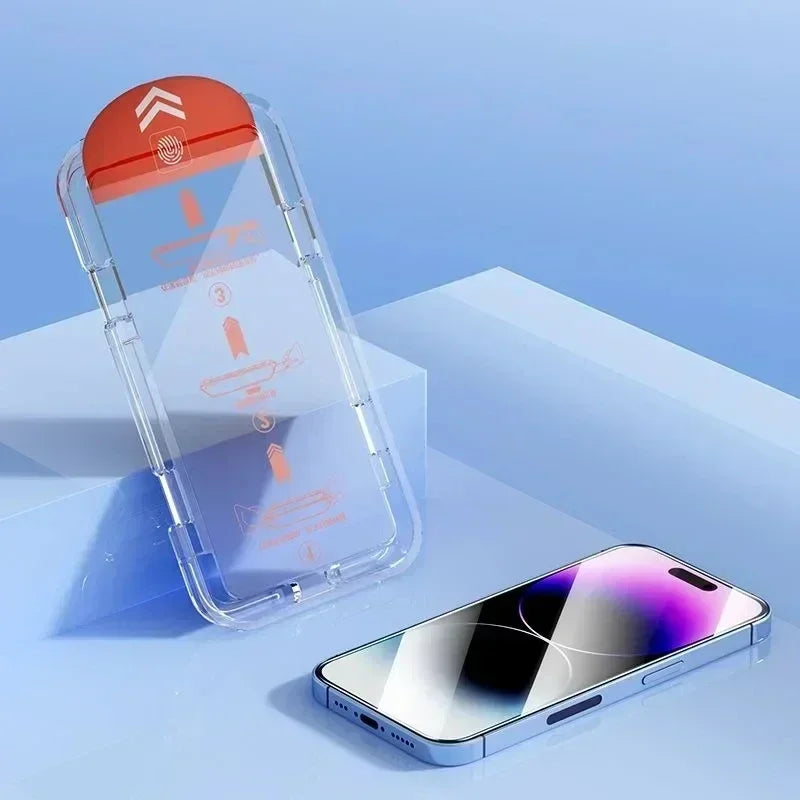 Oleophobic Coating Dust Free Screen Protector- iPhone 14 11 13 12 15 Pro MaxXS X XR 15 16 Plus Glass - Woof Glow Gear