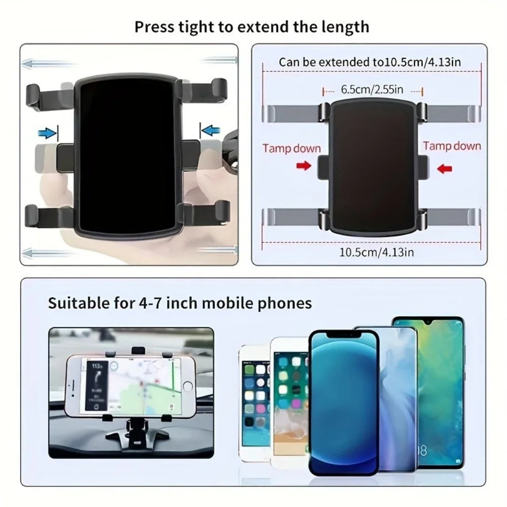 Universal Car Mobile Phone Holder Dashboard Phone Holder Easy Clip Mount Stand Cellphone Stand For GPS Navigation Hanging Holder - Woof Glow Gear