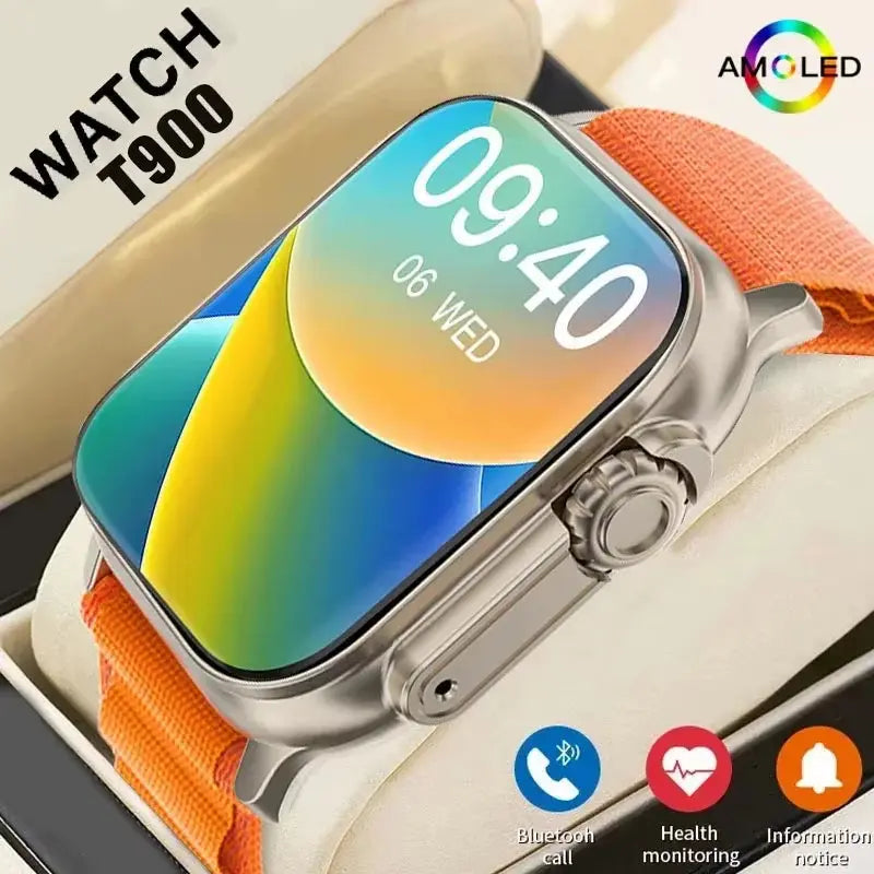 T900 Ultra Smartwatch - Bluetooth Calling, Message Alerts, Heart Rate Monitor, Sports Tracker for Android & iOS - Perfect for Men & Women - Woof Glow Gear