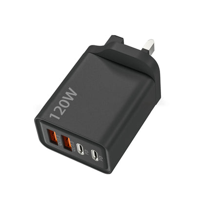 Total 120W 4 Port USB Type C Charger Fast Charging Data Cable USB Phone Charger Adapter for Samsung IPhone Xiaomi Wall Charger - Woof Glow Gear