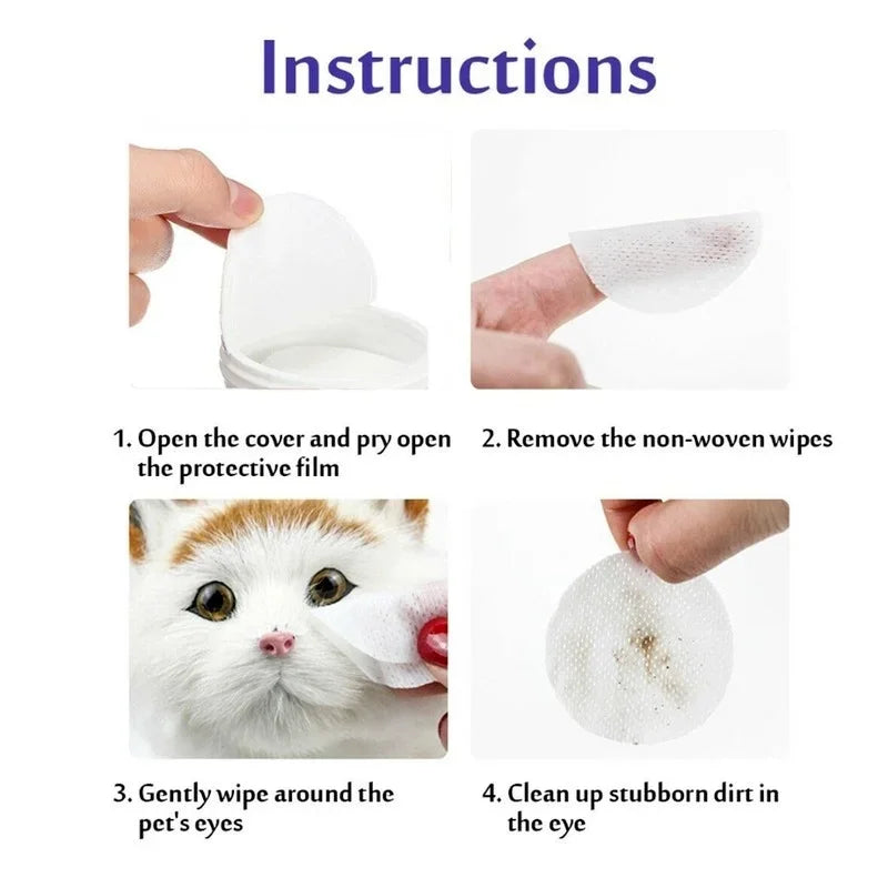 130 Pcs/set of Dog and Cat Cleaning Wipes Pet Eye Wipes Grooming Tear Stain Remover Gentle Non-foaming Wipes Towels - Woof Glow Gear