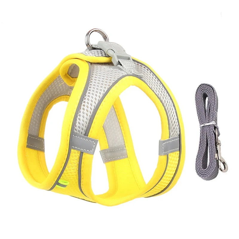 Dog Harness Leash Set for Small Dogs Adjustable Puppy Cat Harness Vest French Bulldog Chihuahua Pug Outdoor Walking Lead Leash - Woof Glow Gear