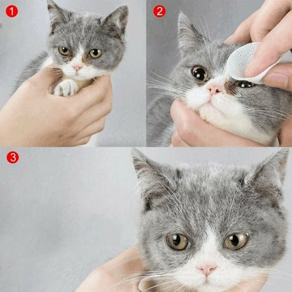 130 Pcs/set of Dog and Cat Cleaning Wipes Pet Eye Wipes Grooming Tear Stain Remover Gentle Non-foaming Wipes Towels - Woof Glow Gear