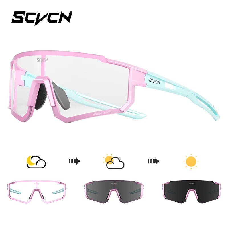 SCVCN new Outdoor Cycling Sunglasses Men MTB Bike Glasses Sports Mountain Climbing fishing Women Bicycle Cycling UV400 Goggles - Woof Glow Gear