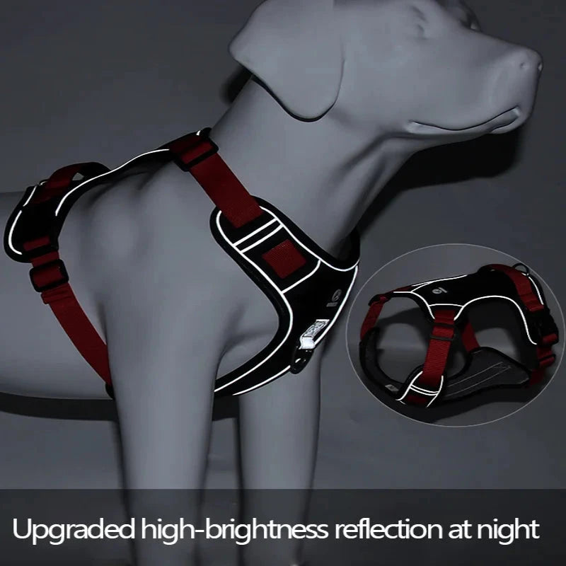 Dog Harness Reflective Midium Large Dogs Tactical Vest Big 1680D Waterproof Oxford Cloth Dog Harnesses Pet Accessoires Supplies - Woof Glow Gear