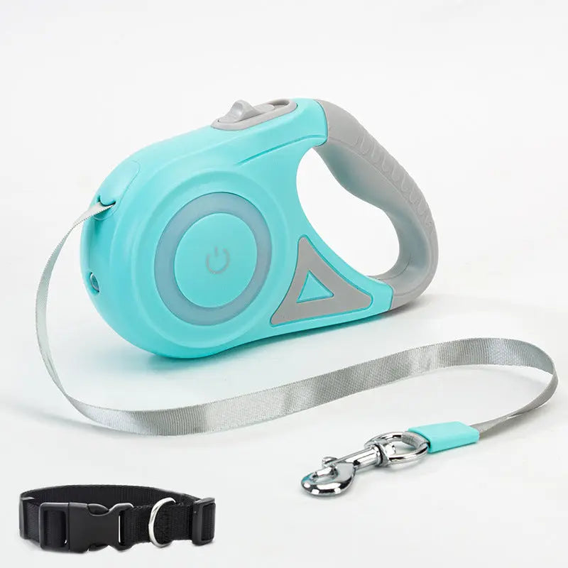 Dog Leash Retractable Leash And Dog Collar Spotlight Automatic Pet Dog Cat Traction Rope For Small Medium Dogs Pet Product - Woof Glow Gear