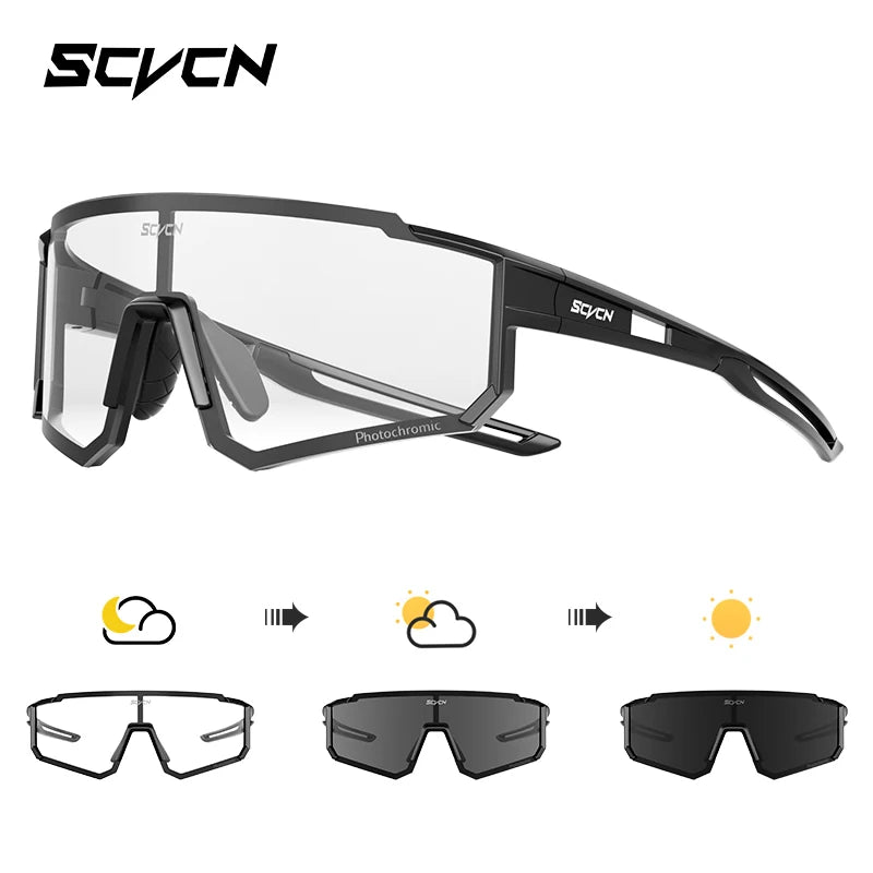 SCVCN new Outdoor Cycling Sunglasses Men MTB Bike Glasses Sports Mountain Climbing fishing Women Bicycle Cycling UV400 Goggles - Woof Glow Gear