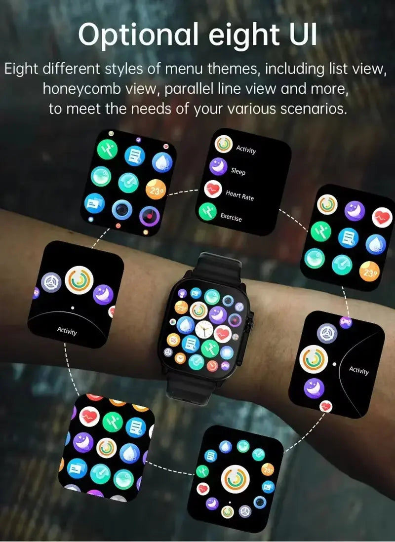 T900 Ultra Smartwatch - Bluetooth Calling, Message Alerts, Heart Rate Monitor, Sports Tracker for Android & iOS - Perfect for Men & Women - Woof Glow Gear