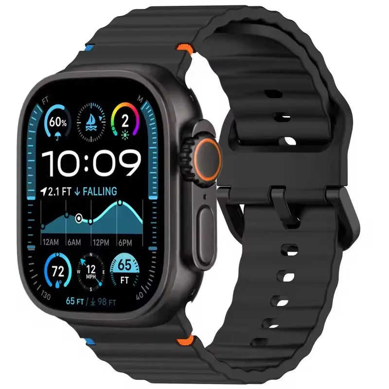 Silicone Strap for Apple watch Ultra Band 49mm 46mm 45mm 42mm 44mm 40mm 41mm correa bracelet belt iWatch series 10 9 8 6 7 5 SE - Woof Glow Gear