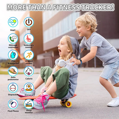 Kids Watch Fitness Tracker, Fitness Watches for Kids, Activity Tracker with Pedometers, Stopwatch, IP68 Waterproof, 11 Sport Modes Smart Watch for Kids Age 6-16 Years Old - Woof Glow Gear