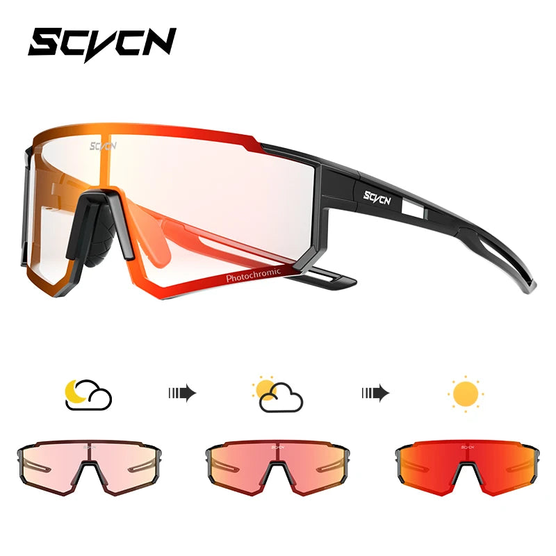 SCVCN new Outdoor Cycling Sunglasses Men MTB Bike Glasses Sports Mountain Climbing fishing Women Bicycle Cycling UV400 Goggles - Woof Glow Gear