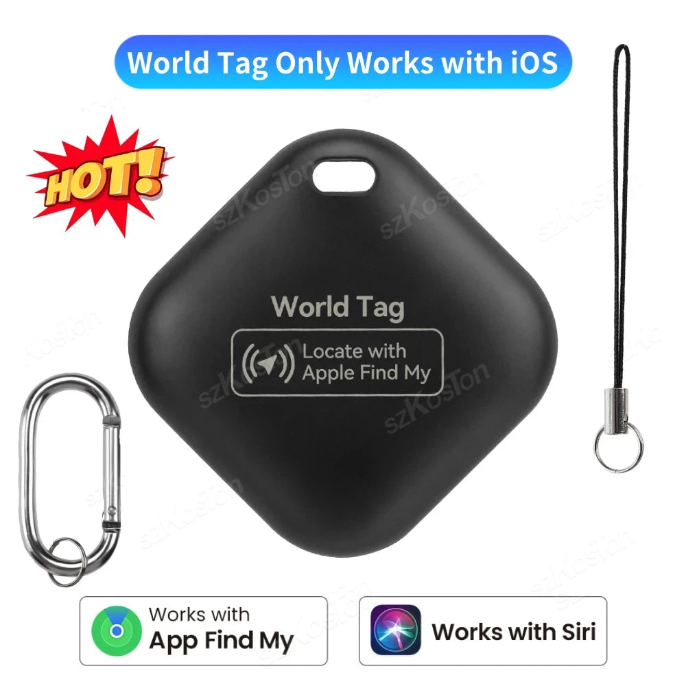 Mini GPS Tracker Compatible with iOS Find My APP Dog Cat Locator Child Finder Pet & Car Lost Tracker Smart iTag with Keychain - Woof Glow Gear