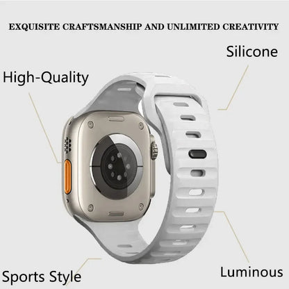 Soft Silicone Strap For Apple Watch Band Ultra 49mm 44mm 45mm 42mm 41mm 42mm 38mm Sport Watchband IWatch Serise 9 8 7 6 Bracelet - Woof Glow Gear