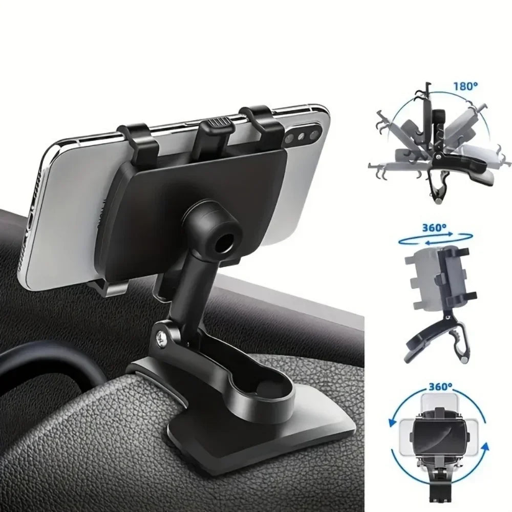 Universal Car Mobile Phone Holder Dashboard Phone Holder Easy Clip Mount Stand Cellphone Stand For GPS Navigation Hanging Holder - Woof Glow Gear