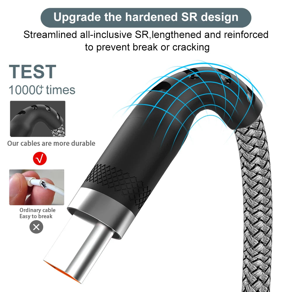 USB TYPE C Fast Charge Cable Android Micro USB line USB to LIGHTNING Extend Charging Cable for iPhone 14 Xiaomi OnePlus Samsung - Woof Glow Gear