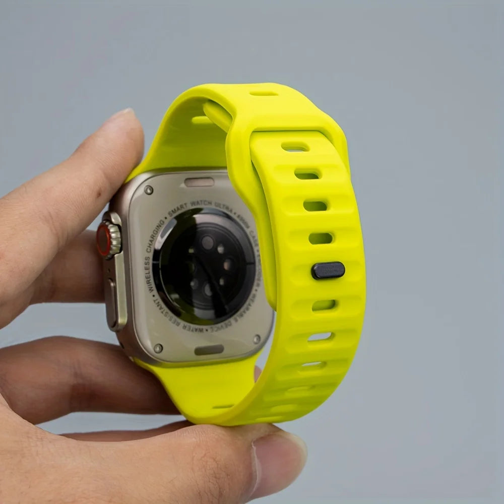 Soft Silicone Strap For Apple Watch Band Ultra 49mm 44mm 45mm 42mm 41mm 42mm 38mm Sport Watchband IWatch Serise 9 8 7 6 Bracelet - Woof Glow Gear