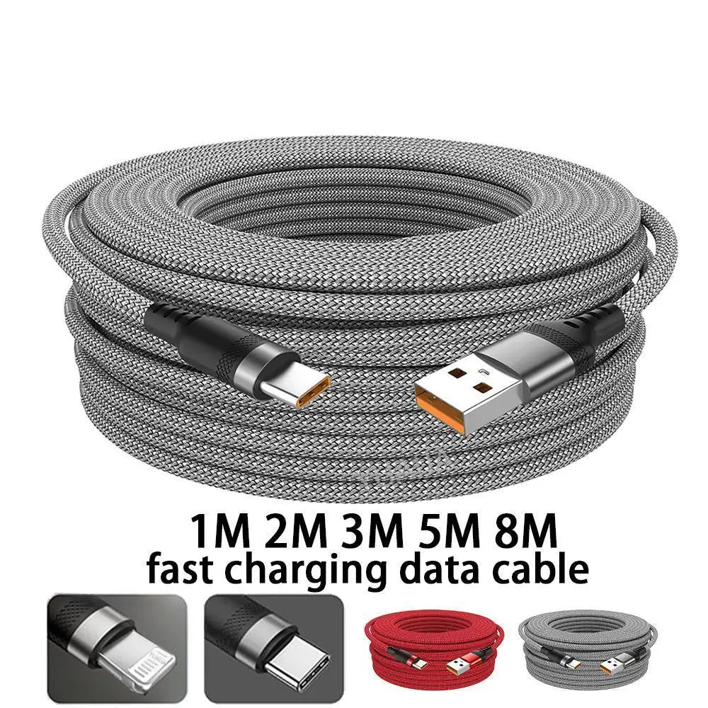USB TYPE C Fast Charge Cable Android Micro USB line USB to LIGHTNING Extend Charging Cable for iPhone 14 Xiaomi OnePlus Samsung - Woof Glow Gear
