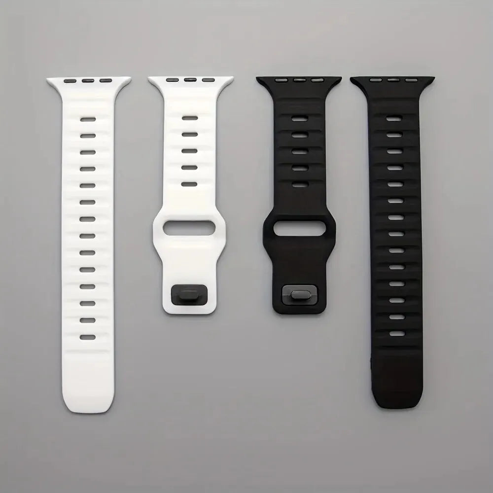 Soft Silicone Strap For Apple Watch Band Ultra 49mm 44mm 45mm 42mm 41mm 42mm 38mm Sport Watchband IWatch Serise 9 8 7 6 Bracelet - Woof Glow Gear