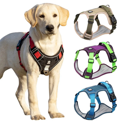 Dog Harness Reflective Midium Large Dogs Tactical Vest Big 1680D Waterproof Oxford Cloth Dog Harnesses Pet Accessoires Supplies - Woof Glow Gear