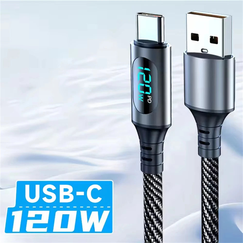 NNBILI 120W USB-C Fast Charging Cable for Samsung Xiaomi Huawei Phone Nylon Braided Quick Charge 6A USB C to USB C Data Cord ﻿ ﻿ - Woof Glow Gear