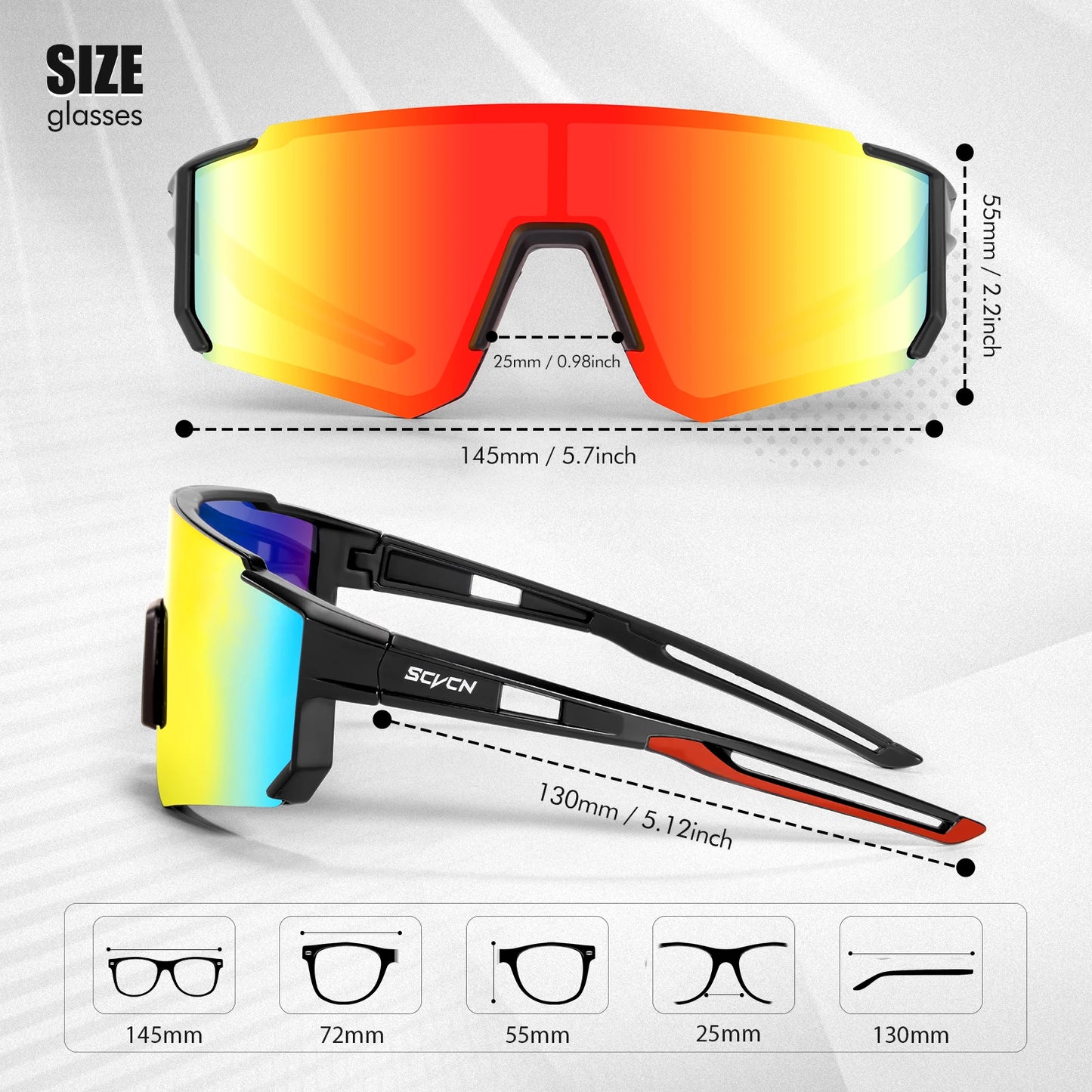 SCVCN new Outdoor Cycling Sunglasses Men MTB Bike Glasses Sports Mountain Climbing fishing Women Bicycle Cycling UV400 Goggles - Woof Glow Gear
