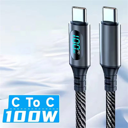 NNBILI 120W USB-C Fast Charging Cable for Samsung Xiaomi Huawei Phone Nylon Braided Quick Charge 6A USB C to USB C Data Cord ﻿ ﻿ - Woof Glow Gear