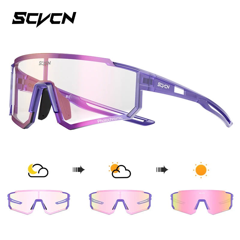 SCVCN new Outdoor Cycling Sunglasses Men MTB Bike Glasses Sports Mountain Climbing fishing Women Bicycle Cycling UV400 Goggles - Woof Glow Gear