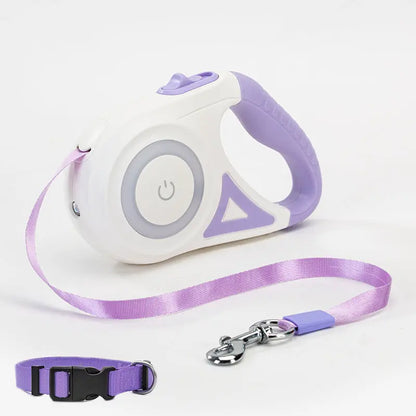 Dog Leash Retractable Leash And Dog Collar Spotlight Automatic Pet Dog Cat Traction Rope For Small Medium Dogs Pet Product - Woof Glow Gear