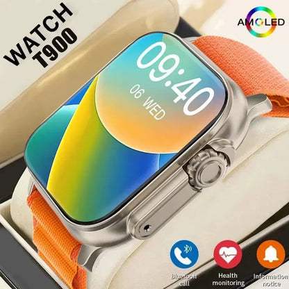 T900 Ultra Smartwatch - Bluetooth Calling, Message Alerts, Heart Rate Monitor, Sports Tracker for Android & iOS - Perfect for Men & Women - Woof Glow Gear