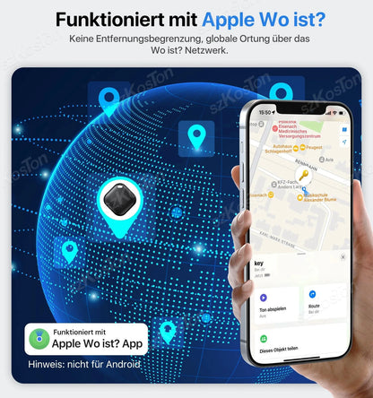 Mini GPS Tracker Compatible with iOS Find My APP Dog Cat Locator Child Finder Pet & Car Lost Tracker Smart iTag with Keychain - Woof Glow Gear