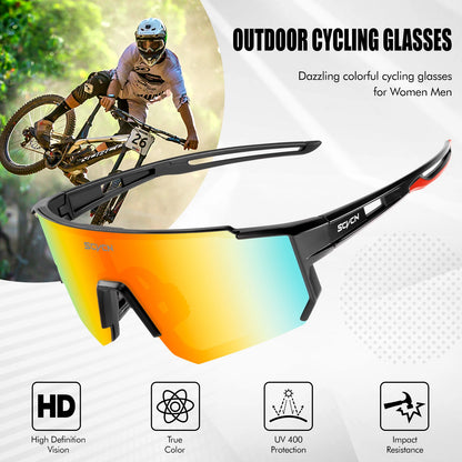 SCVCN new Outdoor Cycling Sunglasses Men MTB Bike Glasses Sports Mountain Climbing fishing Women Bicycle Cycling UV400 Goggles - Woof Glow Gear