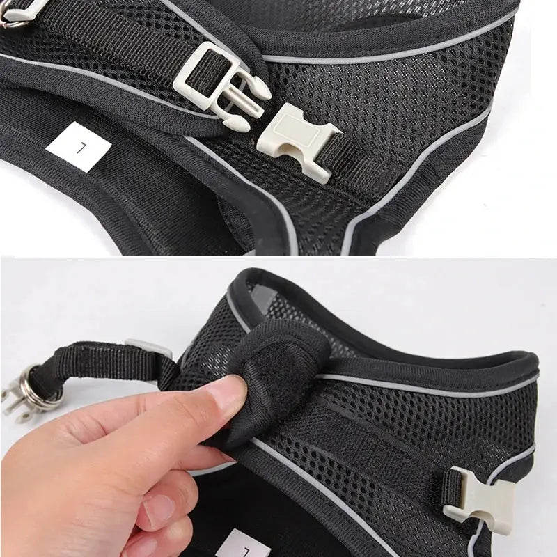Dog Harness Leash Set for Small Dogs Adjustable Puppy Cat Harness Vest French Bulldog Chihuahua Pug Outdoor Walking Lead Leash - Woof Glow Gear