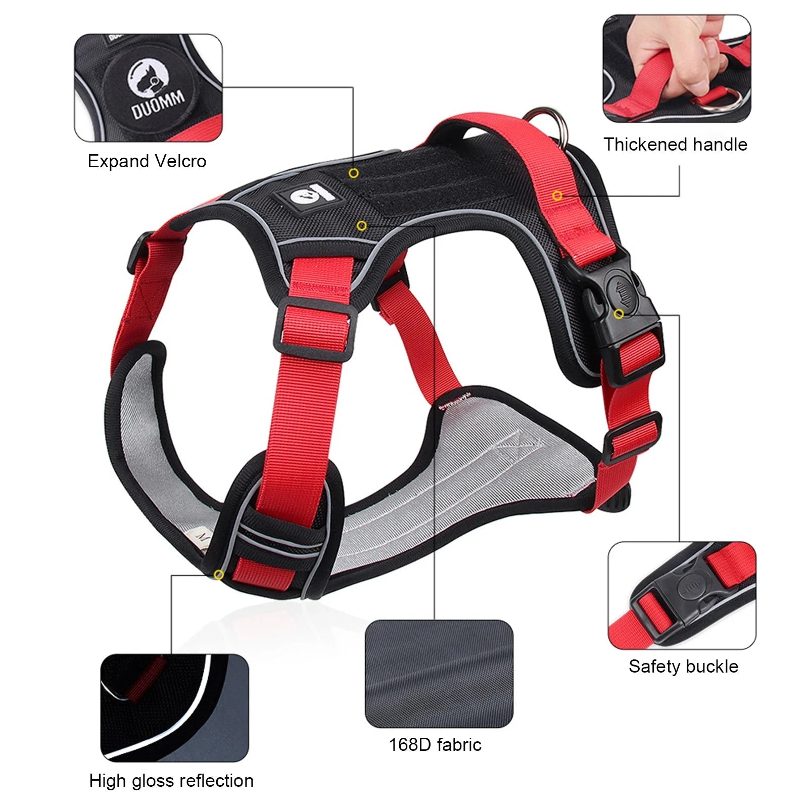 Dog Harness Reflective Midium Large Dogs Tactical Vest Big 1680D Waterproof Oxford Cloth Dog Harnesses Pet Accessoires Supplies - Woof Glow Gear