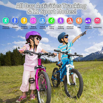 Kids Watch Fitness Tracker, Fitness Watches for Kids, Activity Tracker with Pedometers, Stopwatch, IP68 Waterproof, 11 Sport Modes Smart Watch for Kids Age 6-16 Years Old - Woof Glow Gear