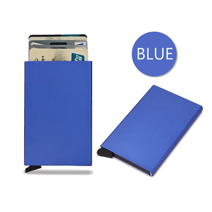 Rfid Smart Wallet Card Holder Metal Thin Slim Men Women Wallets Pop Up Minimalist Wallet Small Black Purse Vallet Walets for Men - Woof Glow Gear