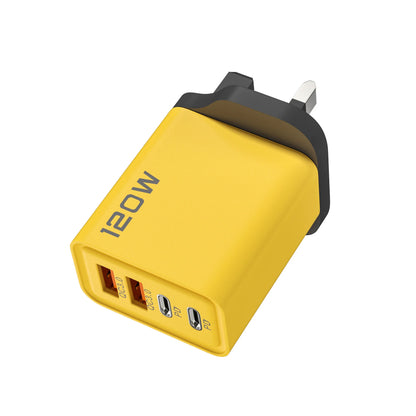 Total 120W 4 Port USB Type C Charger Fast Charging Data Cable USB Phone Charger Adapter for Samsung IPhone Xiaomi Wall Charger - Woof Glow Gear