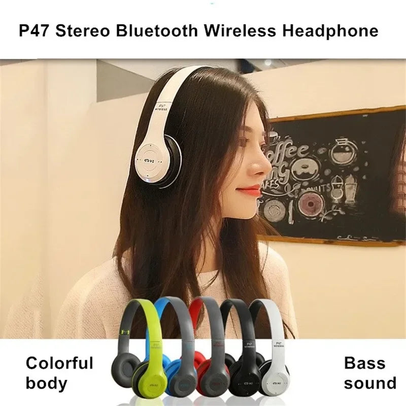 P47 Stereo Headset Bluetooth 5 0 Folding Series Wireless Sports Game Headset for iPhone XiaoMi - Woof Glow Gear