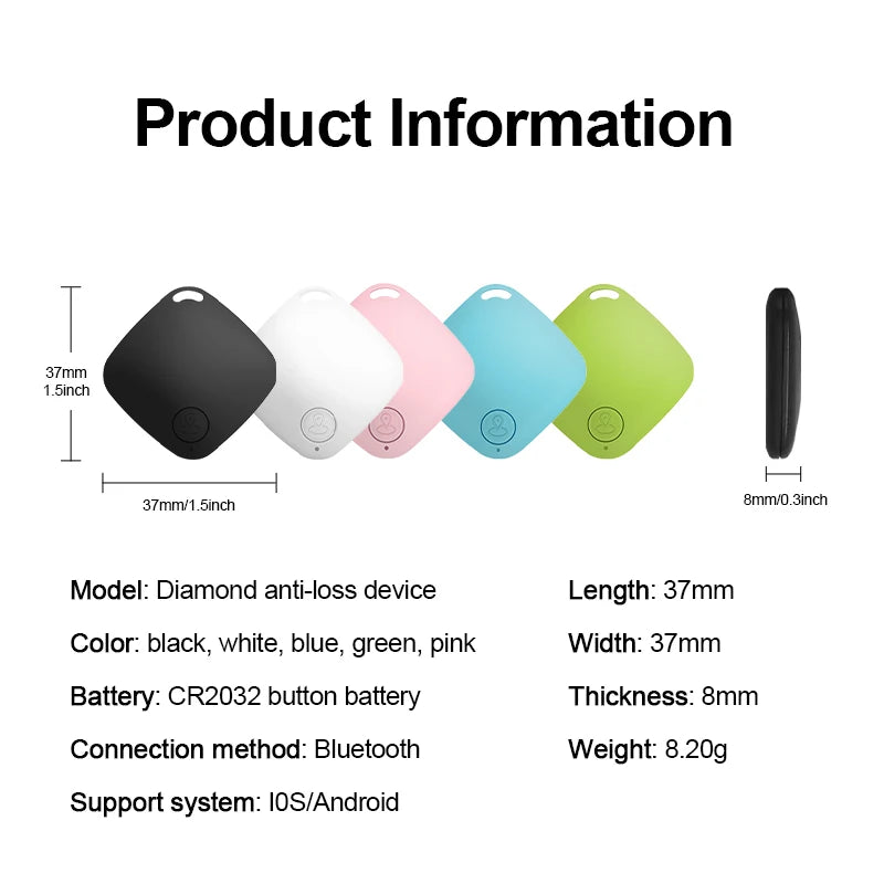 Mini GPS Tracker Anti Lost Device Let Kids Bag Wallet Tracking Bluetooth 5.0 Smart Finder Locator For IOS/ Android - Woof Glow Gear
